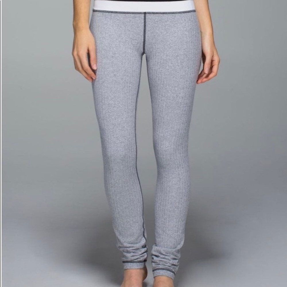 Lululemon Harringbone Luon gray Wunder under leggings yoga pants